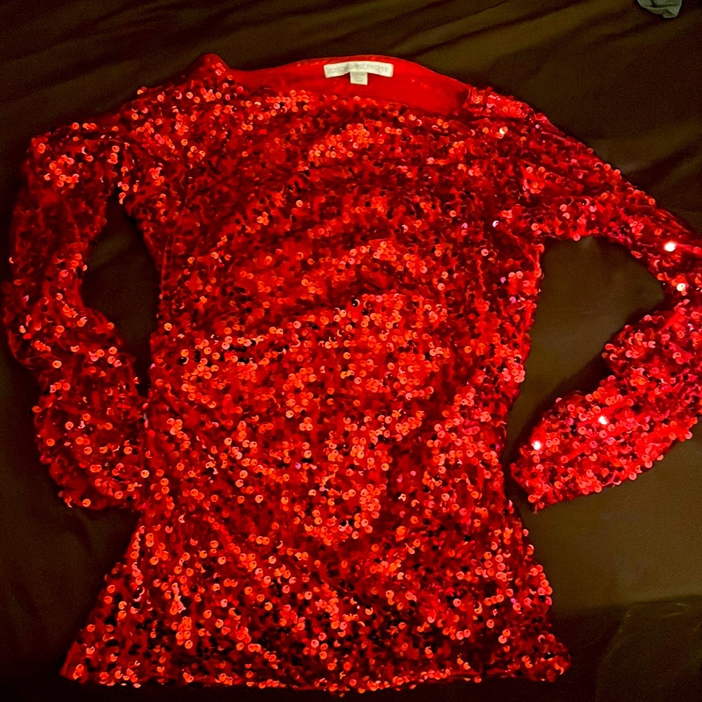 Boston proper cherry bomb red sequin dress excel condition medium